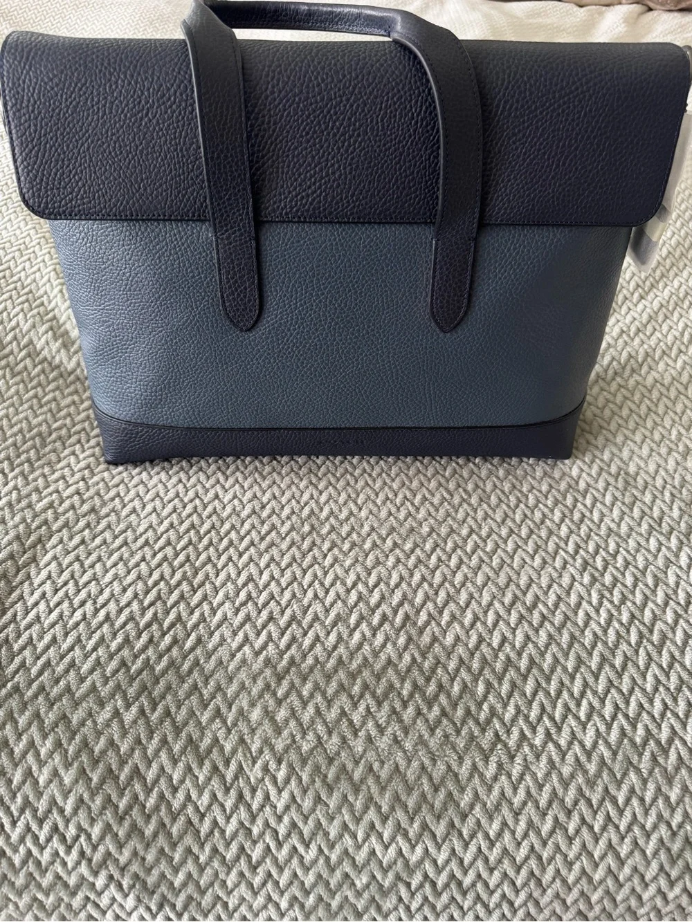 NWOT COACH Hamilton Portfolio Briefcase Laptop Bag Pebble Leather Colorblock